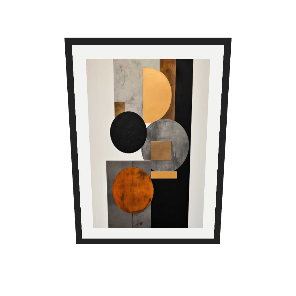 [ah-ar-v1:05a53c8d0240bc7b784841a8] Retro Geometries II Art Print — 50 x 70 cm, black frame (AR scale)