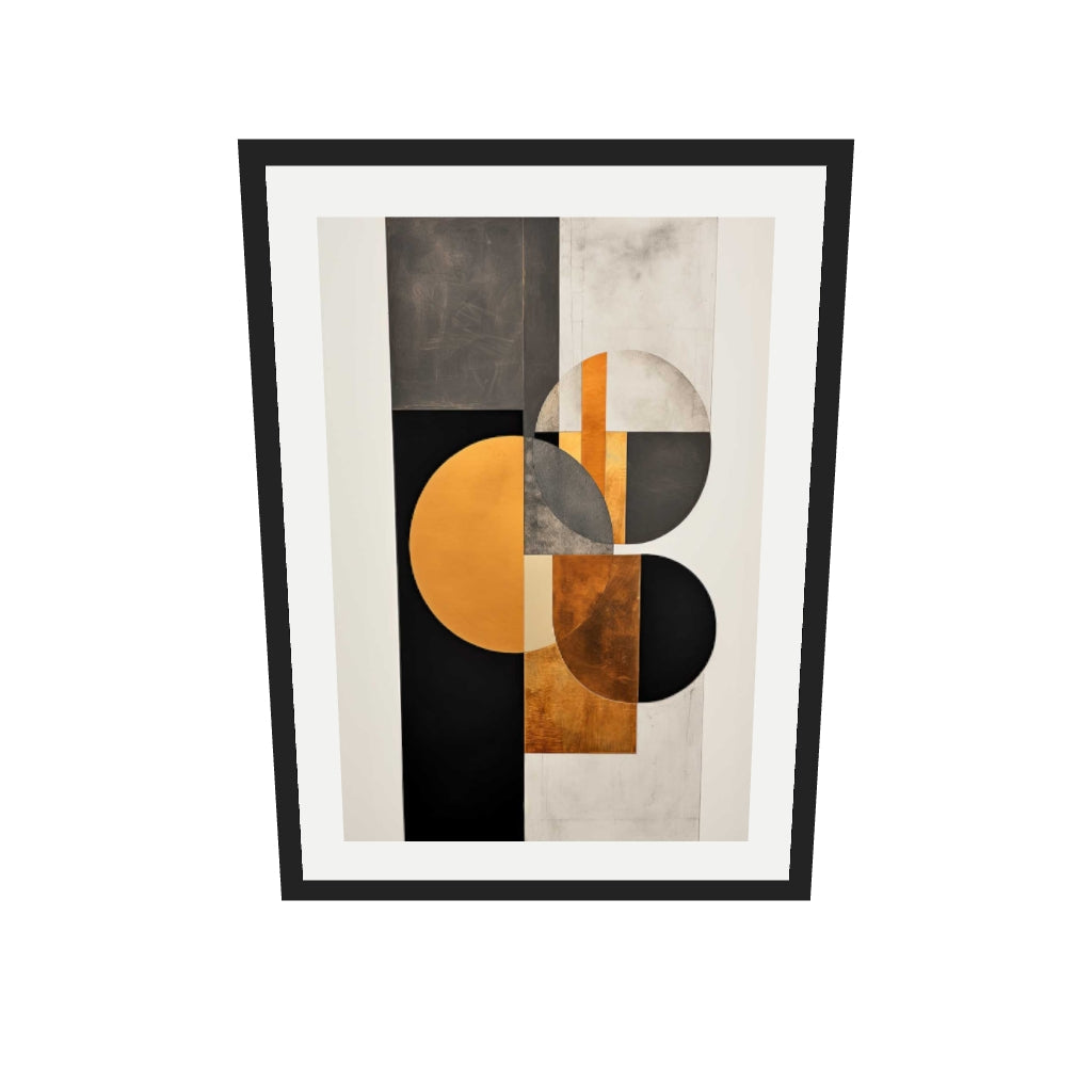 [ah-ar-v1:f9ab1dd699fbc64981e35c14] Retro Geometries Art Print — 50 x 70 cm, black frame (AR scale)