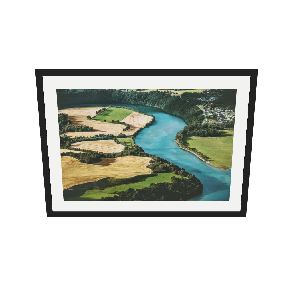 [ah-ar-v1:c913dea66e6dadc2450eb83f] River Flow Wall Art Print — 50 x 70 cm, black frame (AR scale)
