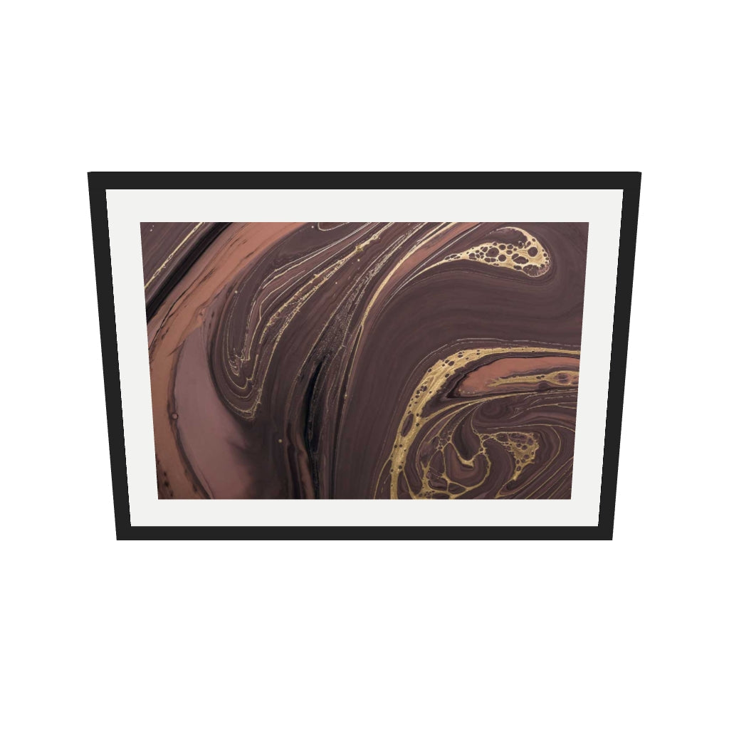 [ah-ar-v1:8339d113ea98d0ed699bca44] Mocha Marble Wall Art Print — 50 x 70 cm, black frame (AR scale)
