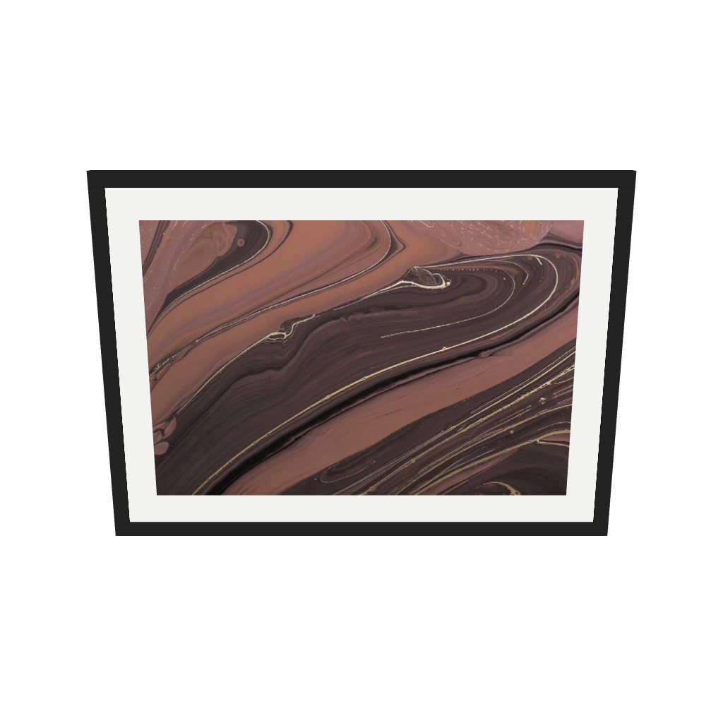[ah-ar-v1:489ab8bc670fa2798bc45998] Mocha Marble II Wall Art Print — 50 x 70 cm, black frame (AR scale)