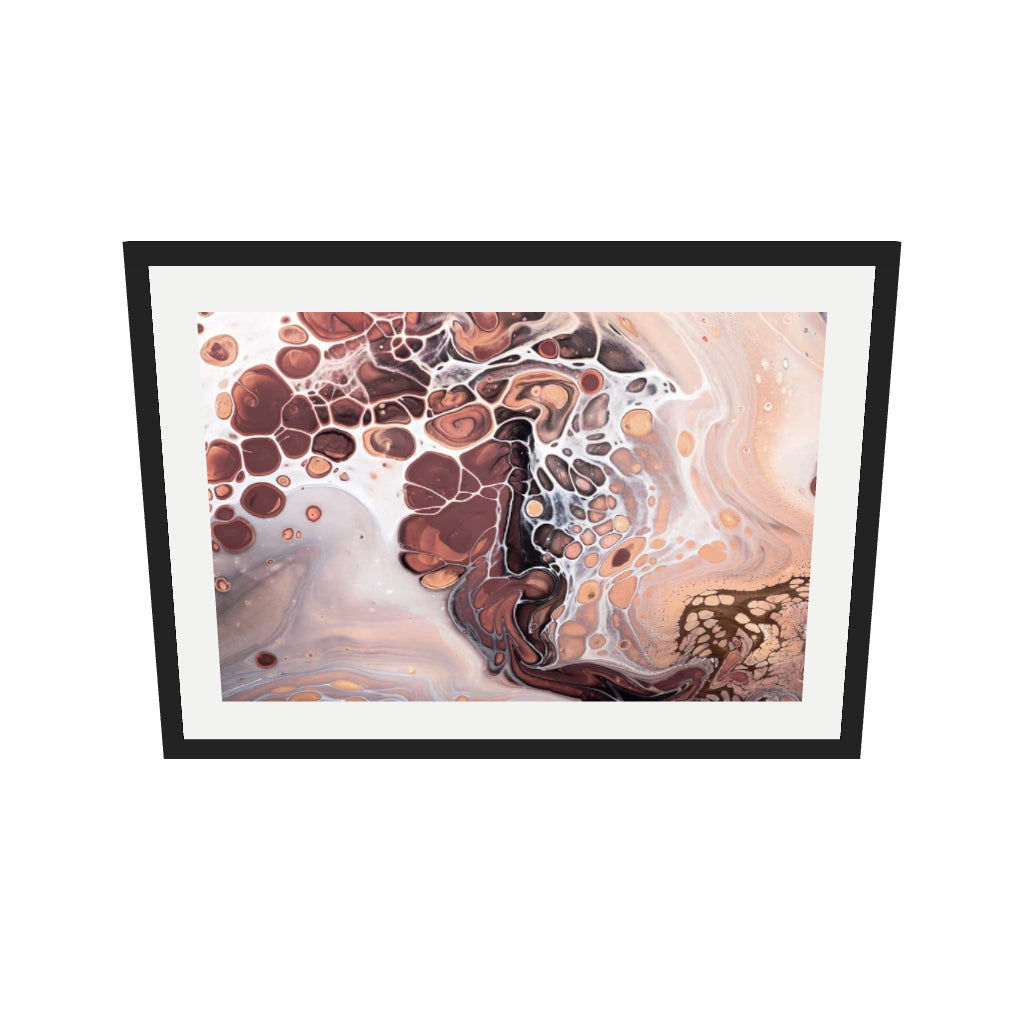[ah-ar-v1:3a73d79c294b262553d002a3] Pink Abstract Marble II Wall Art Print — 50 x 70 cm, black frame (AR scale)