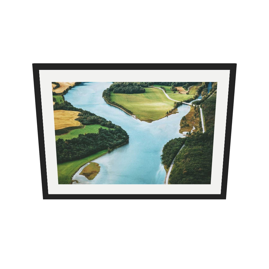 [ah-ar-v1:be67471dd85c9f7c21865cfe] River Flow II Wall Art Print — 50 x 70 cm, black frame (AR scale)