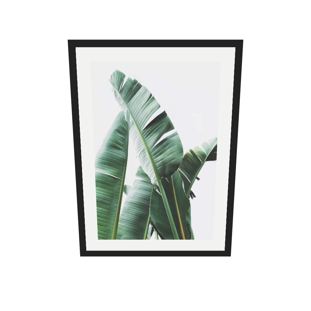 [ah-ar-v1:0d2731b2b20208fe2e76033e] Banana Leaf Wall Art Print — 50 x 70 cm, black frame (AR scale)