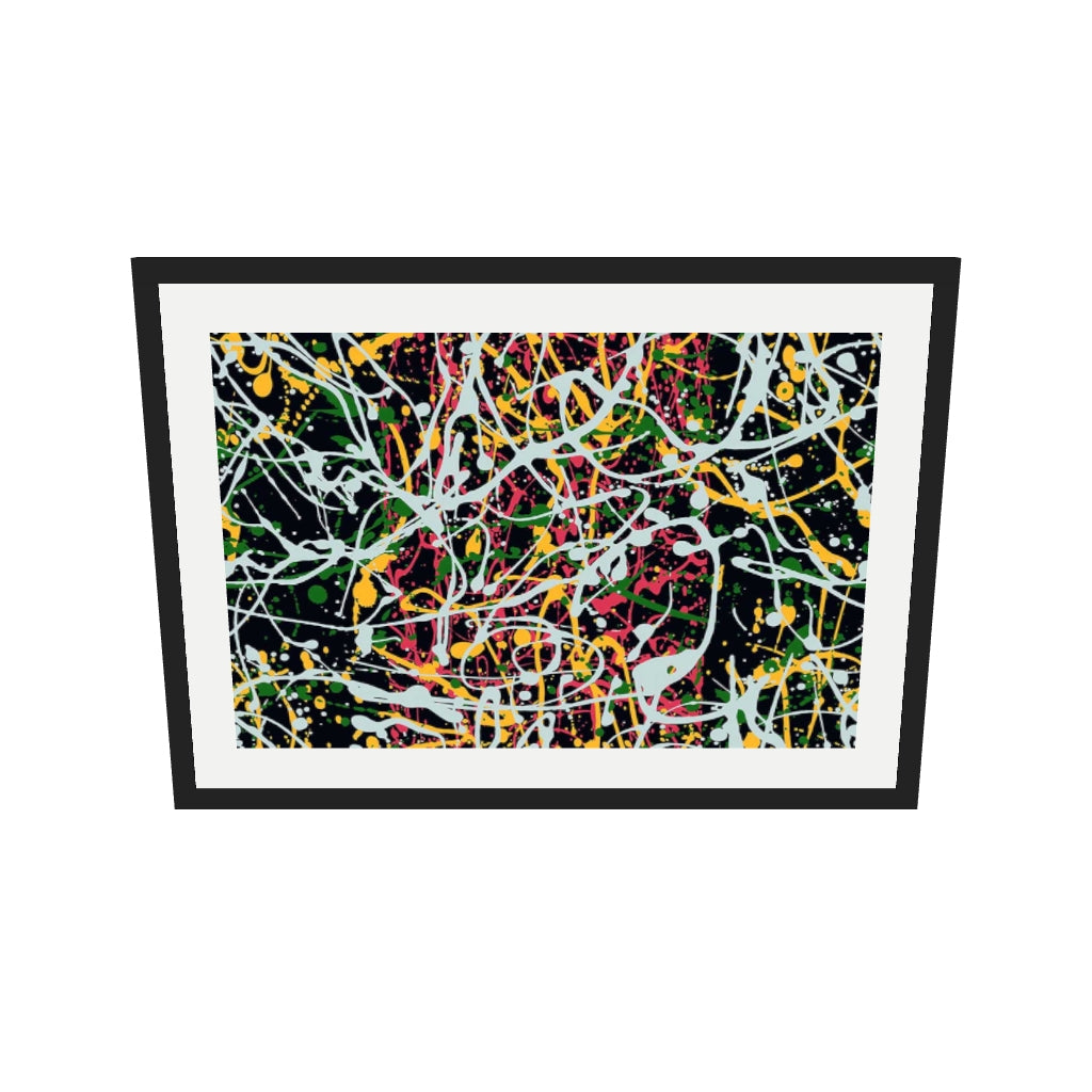 [ah-ar-v1:d46b51be1be0594ab05170ae] Homage To Pollock II Art Print — 50 x 70 cm, black frame (AR scale)
