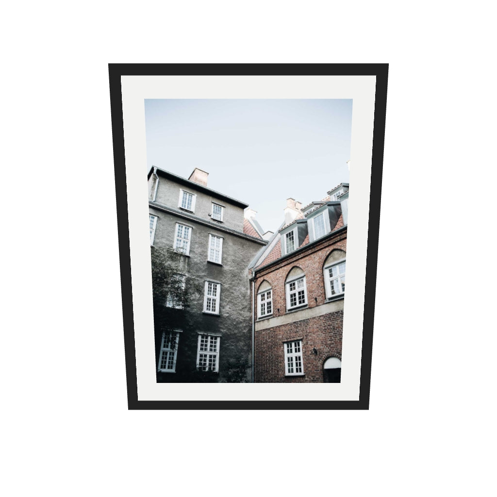 [ah-ar-v1:5daf027ed9601e91515ffeb6] Amsterdam Architecture Art Print — 50 x 70 cm, black frame (AR scale)