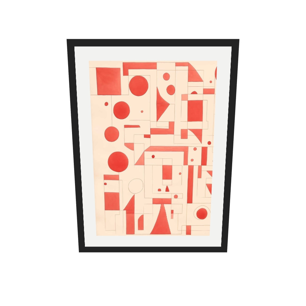 [ah-ar-v1:b8a1449b41d4ef7e5296bad5] Geometric Wonder Art Print — 50 x 70 cm, black frame (AR scale)