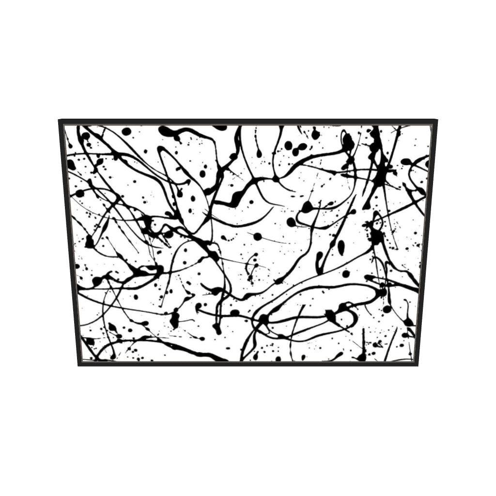[ah-ar-v1:d3f87f53c665356761a35d6a] Monochrome Splatter II Canvas Art — 70 x 100 cm, black frame (AR scale)