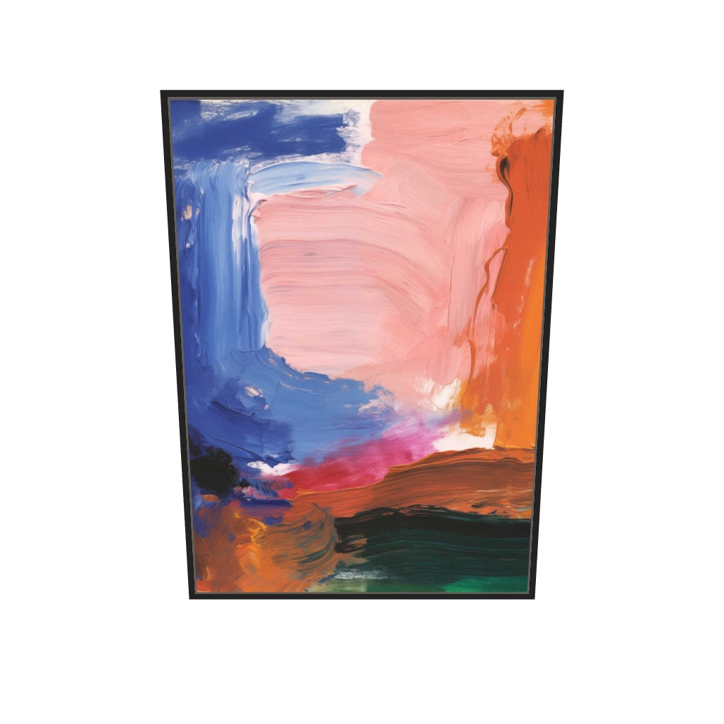 [ah-ar-v1:243a98e592d615663b72ddc3] Vivid Abstract Colour Canvas Art — 70 x 100 cm, black frame (AR scale)