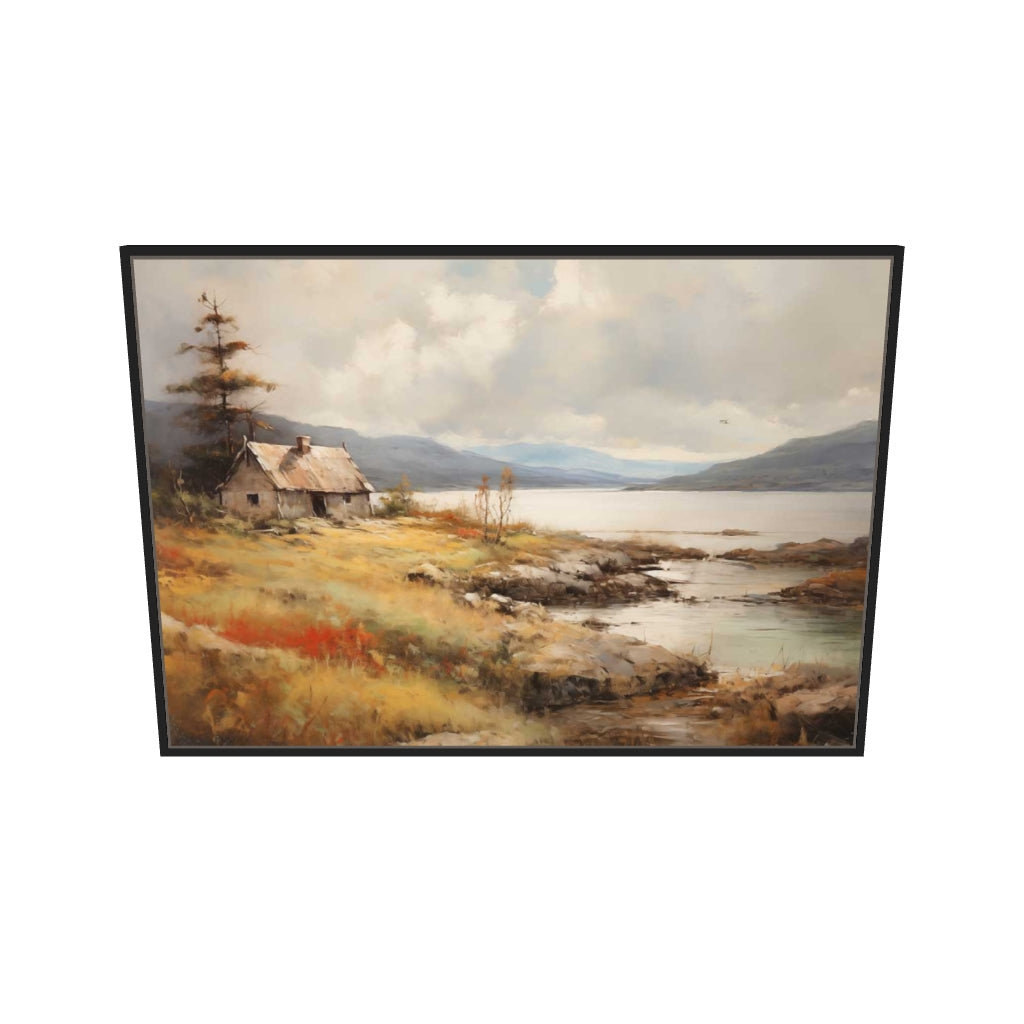 [ah-ar-v1:7f4e492acb8176eface19b19] The Lake House Canvas Art — 70 x 100 cm, black frame (AR scale)