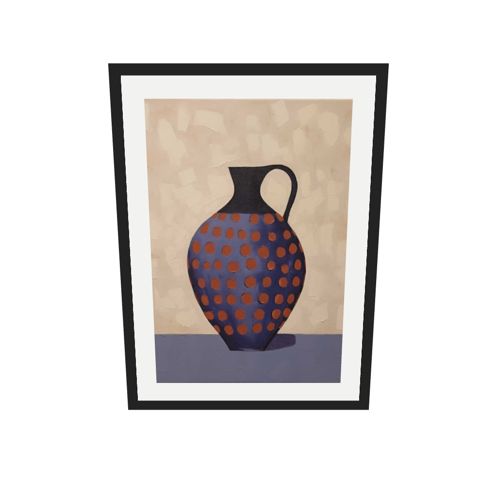 [ah-ar-v1:7fadc8f6d2901f16538dc22a] Purple And Terracotta Pot Art Print — 50 x 70 cm, black frame (AR scale)
