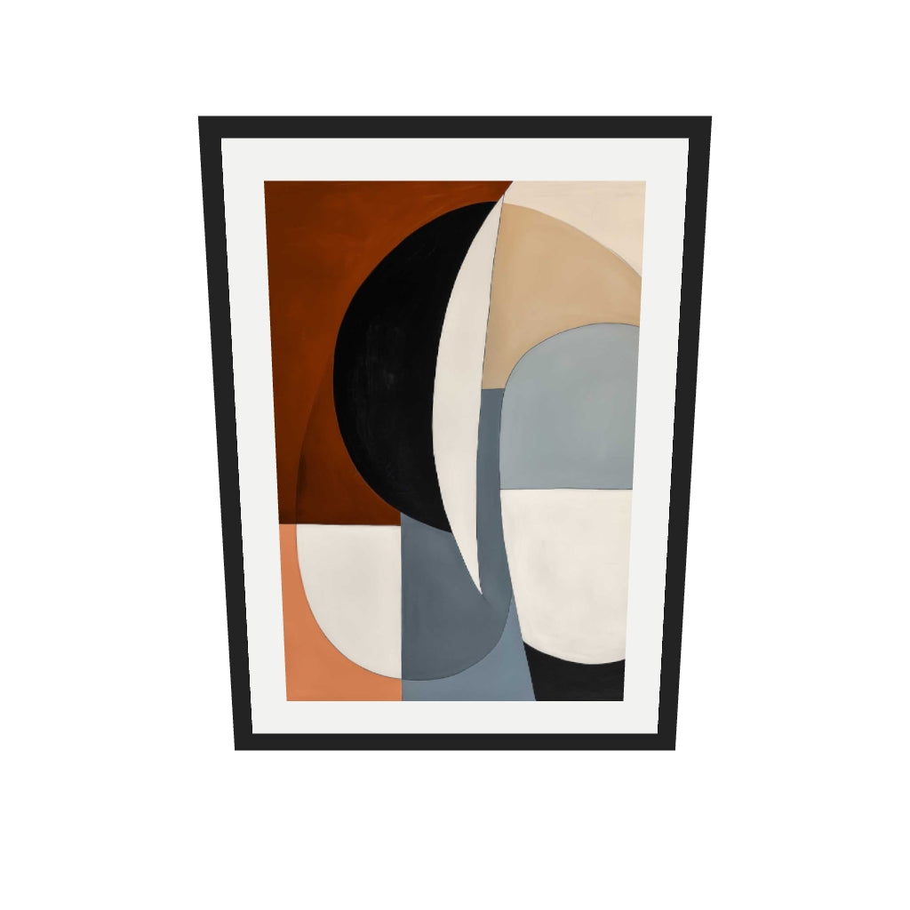 [ah-ar-v1:4914a27bc8d4b663aabe04f0] Geo Shapes and Forms Art Print — 50 x 70 cm, black frame (AR scale)