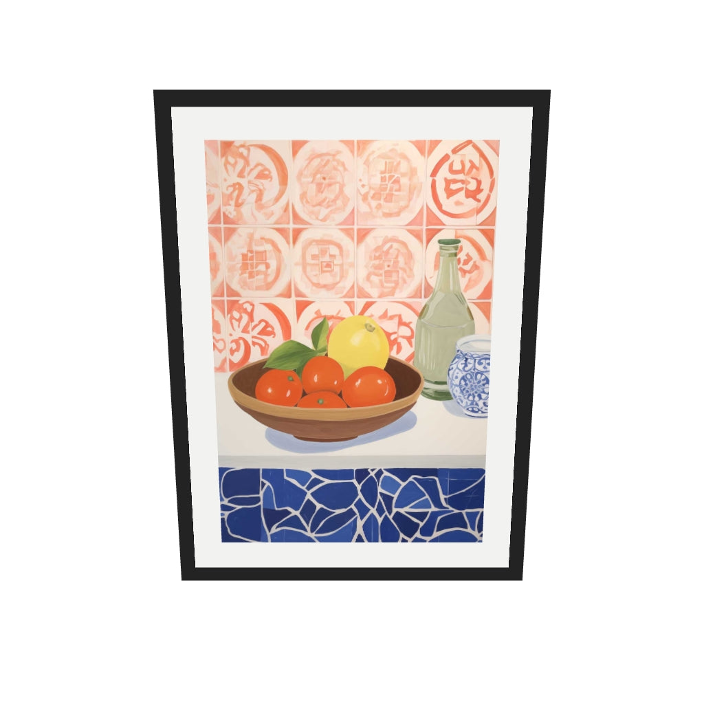 [ah-ar-v1:b319466a508c69f4c193dca6] Fruit Bowl Study Art Print — 50 x 70 cm, black frame (AR scale)