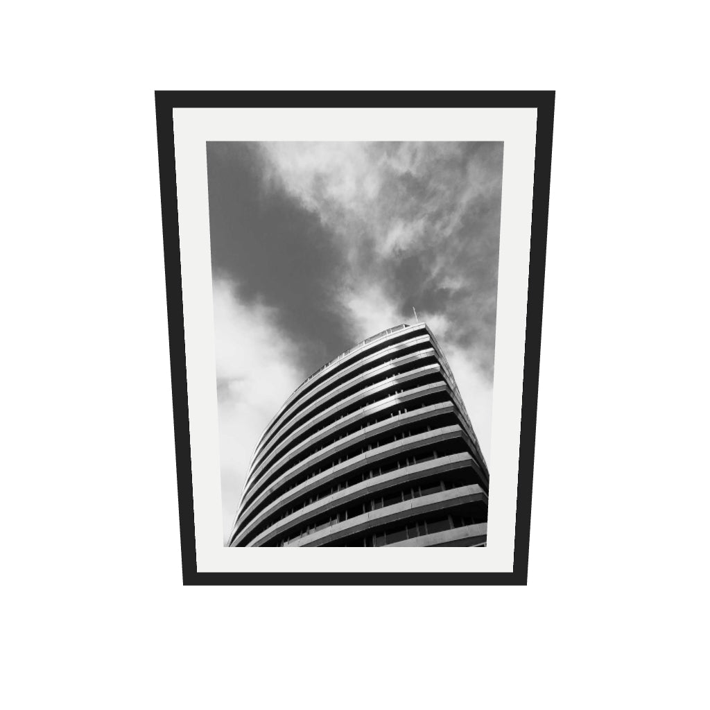 [ah-ar-v1:d0b42709d55d138daa35c3b3] Black & White Architecture Art Print — 50 x 70 cm, black frame (AR scale)