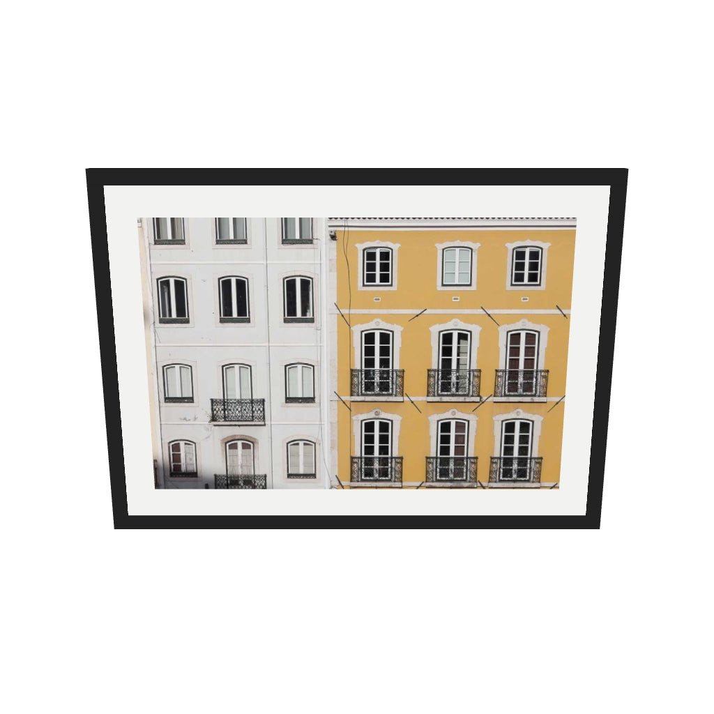 [ah-ar-v1:8f02fc54dd32aeaa05920e63] Colourful Dutch Houses On The River Poster — 50 x 70 cm, black frame (AR scale)