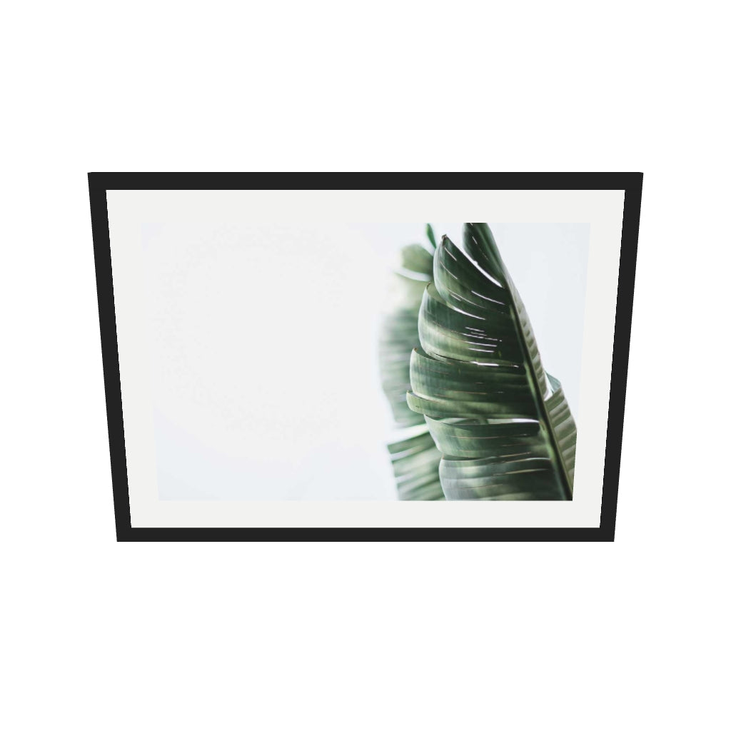 [ah-ar-v1:e9c577866c50b8aed94830c2] Contemporary Leaves Wall Art Print — 50 x 70 cm, black frame (AR scale)