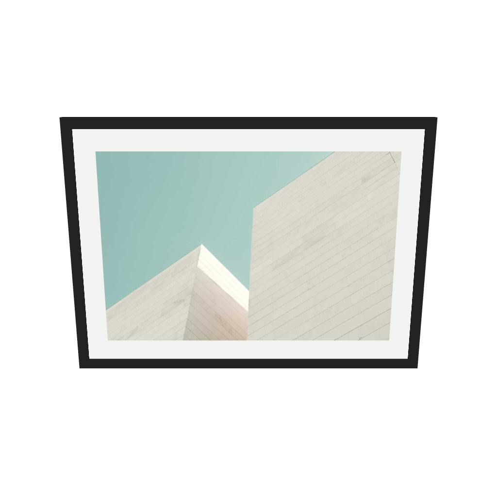 [ah-ar-v1:3943a4bc971d227cdfde4858] Architectural Geometry Wall Art Print — 50 x 70 cm, black frame (AR scale)