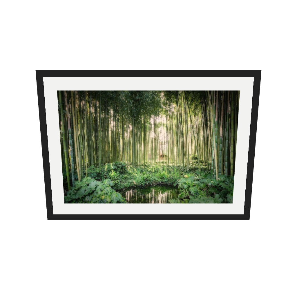 [ah-ar-v1:8cb04c46e4dc96a6af48775c] Tropical Oasis Wall Art Print — 50 x 70 cm, black frame (AR scale)