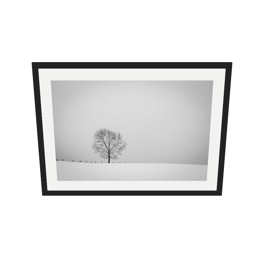 [ah-ar-v1:39068a959b854b59c2766f18] Lone Tree Art Print — 50 x 70 cm, black frame (AR scale)