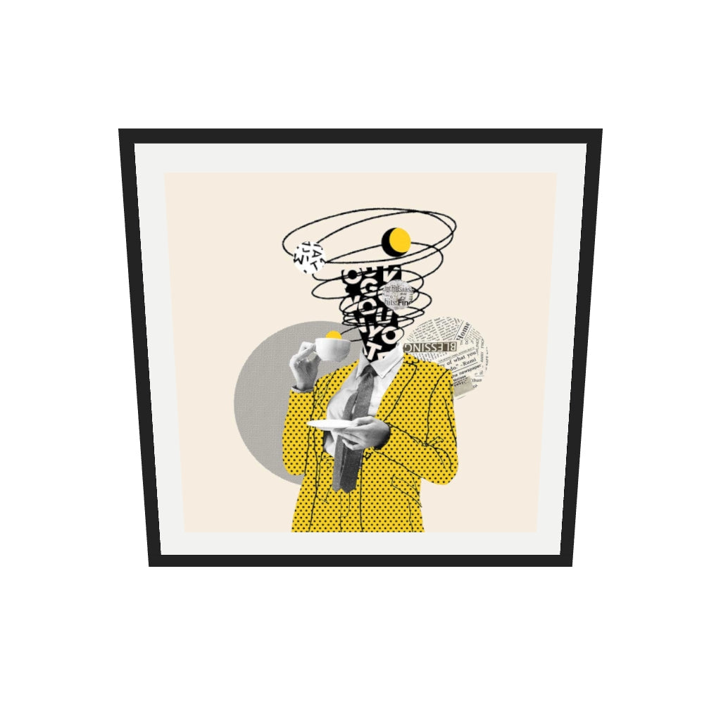 [ah-ar-v1:60f65245fd5f43d023a16f69] Brainstorm Graphic Art Print — 70 x 70 cm, black frame (AR scale)