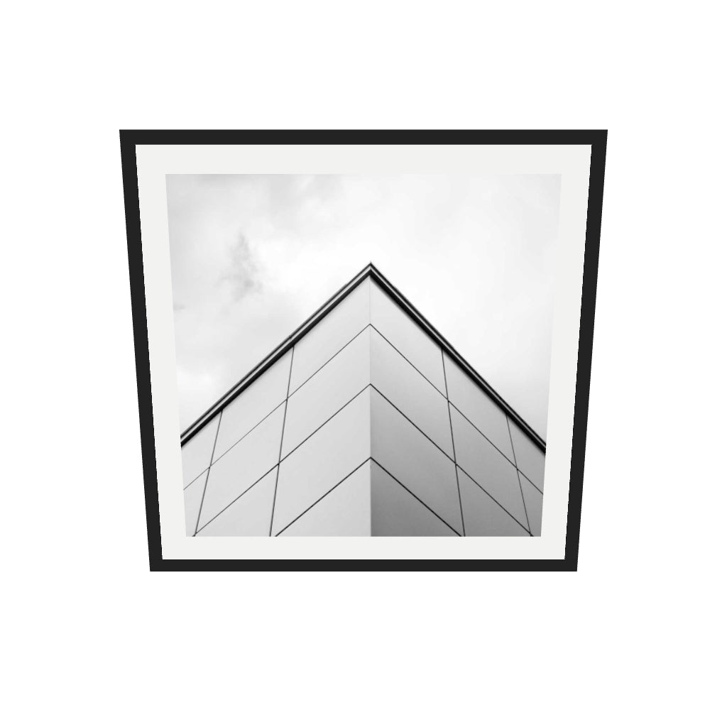 [ah-ar-v1:324b65d8dcb8af5ba5b00ab4] Monochrome Architecture Art Print — 70 x 70 cm, black frame (AR scale)