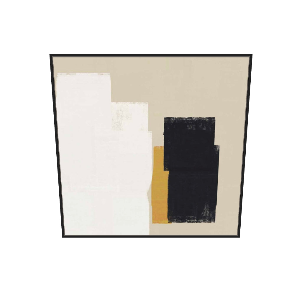 [ah-ar-v1:c3b409394a4598affa93c4b4] Dimensional Abstract II Canvas Art Print — 100 x 100 cm, black frame (AR scale)