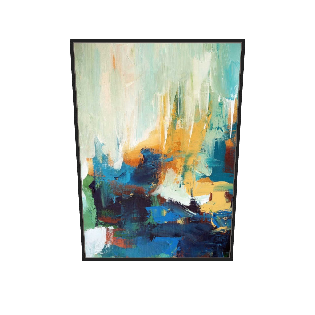 [ah-ar-v1:cdb7689858ddb32c259552c0] Colour Block 5 Canvas Art — 70 x 100 cm, black frame (AR scale)