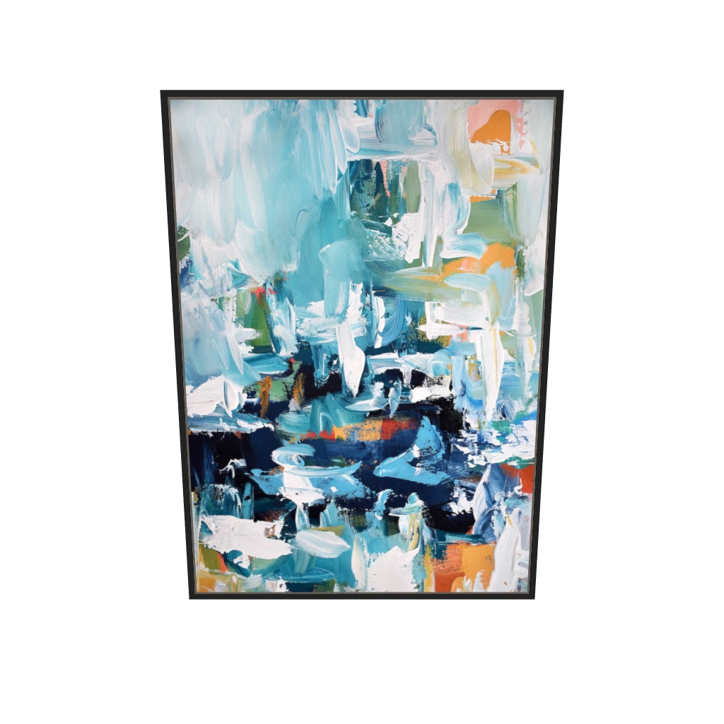 [ah-ar-v1:294adcfac908fe23dba4680f] Abstract 152 Canvas Art — 70 x 100 cm, black frame (AR scale)