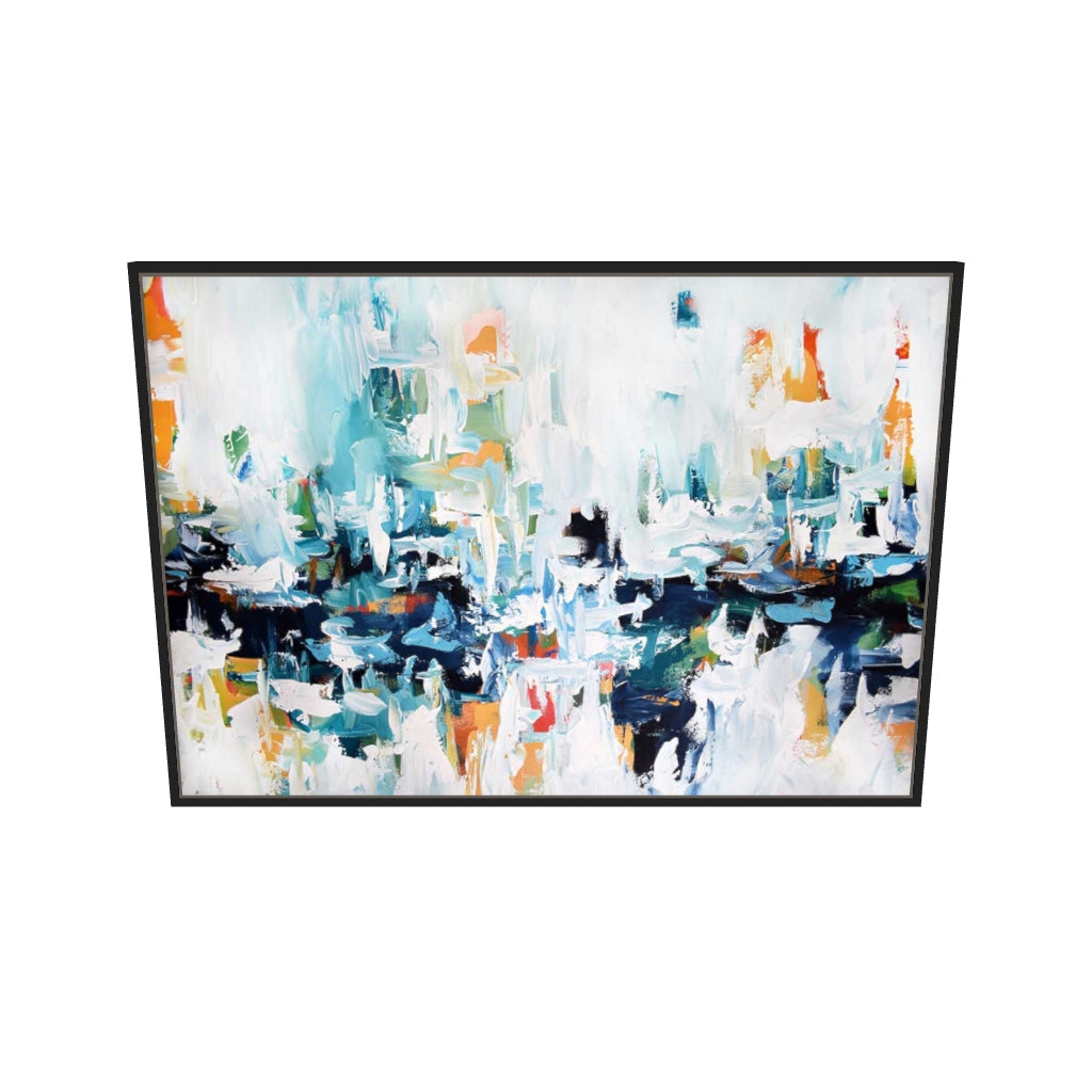 [ah-ar-v1:78ece5b8235d5701435b7129] Abstract 153 Canvas Art — 70 x 100 cm, black frame (AR scale)