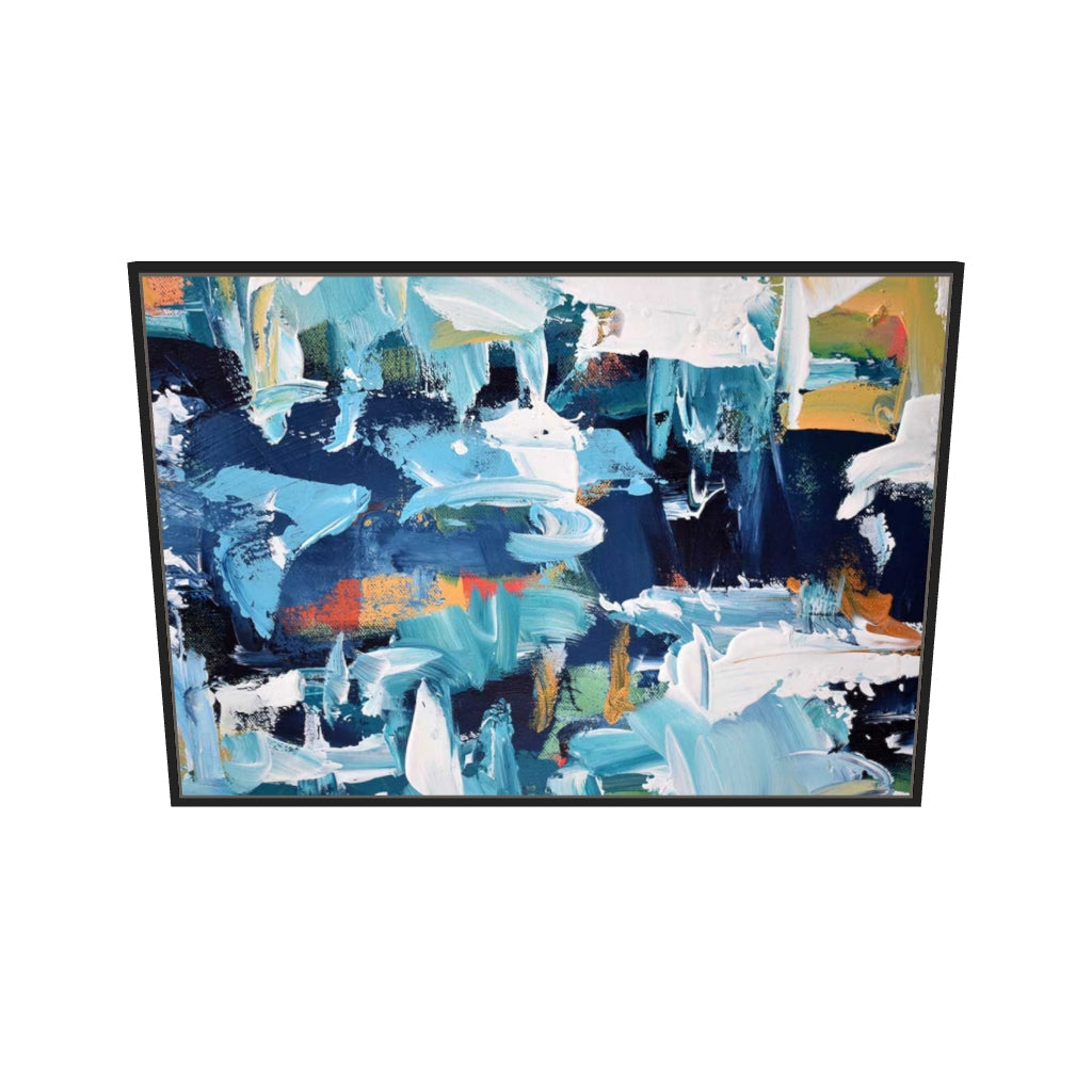 [ah-ar-v1:6ec727afadbf61374776e19c] Abstract 157 Canvas Art — 70 x 100 cm, black frame (AR scale)