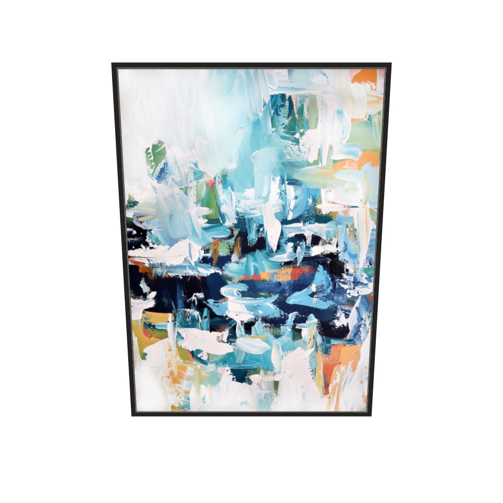 [ah-ar-v1:67cea72bb522b963cfd22b14] Abstract 161 Canvas Art — 70 x 100 cm, black frame (AR scale)