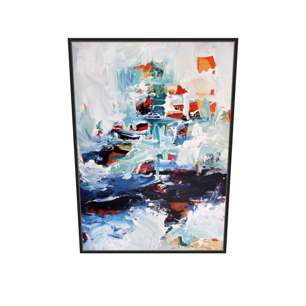 [ah-ar-v1:ea4b66b80ca9406f0a6224c4] Abstract 163 Canvas Art — 70 x 100 cm, black frame (AR scale)