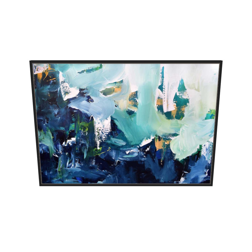 [ah-ar-v1:093fcdb4dacef8d78de081a7] Abstract 176 Canvas Art — 70 x 100 cm, black frame (AR scale)