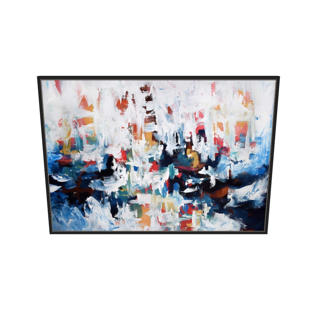 [ah-ar-v1:ae178bdb00669a99a26aa4ec] Abstract 194 Canvas Art — 70 x 100 cm, black frame (AR scale)