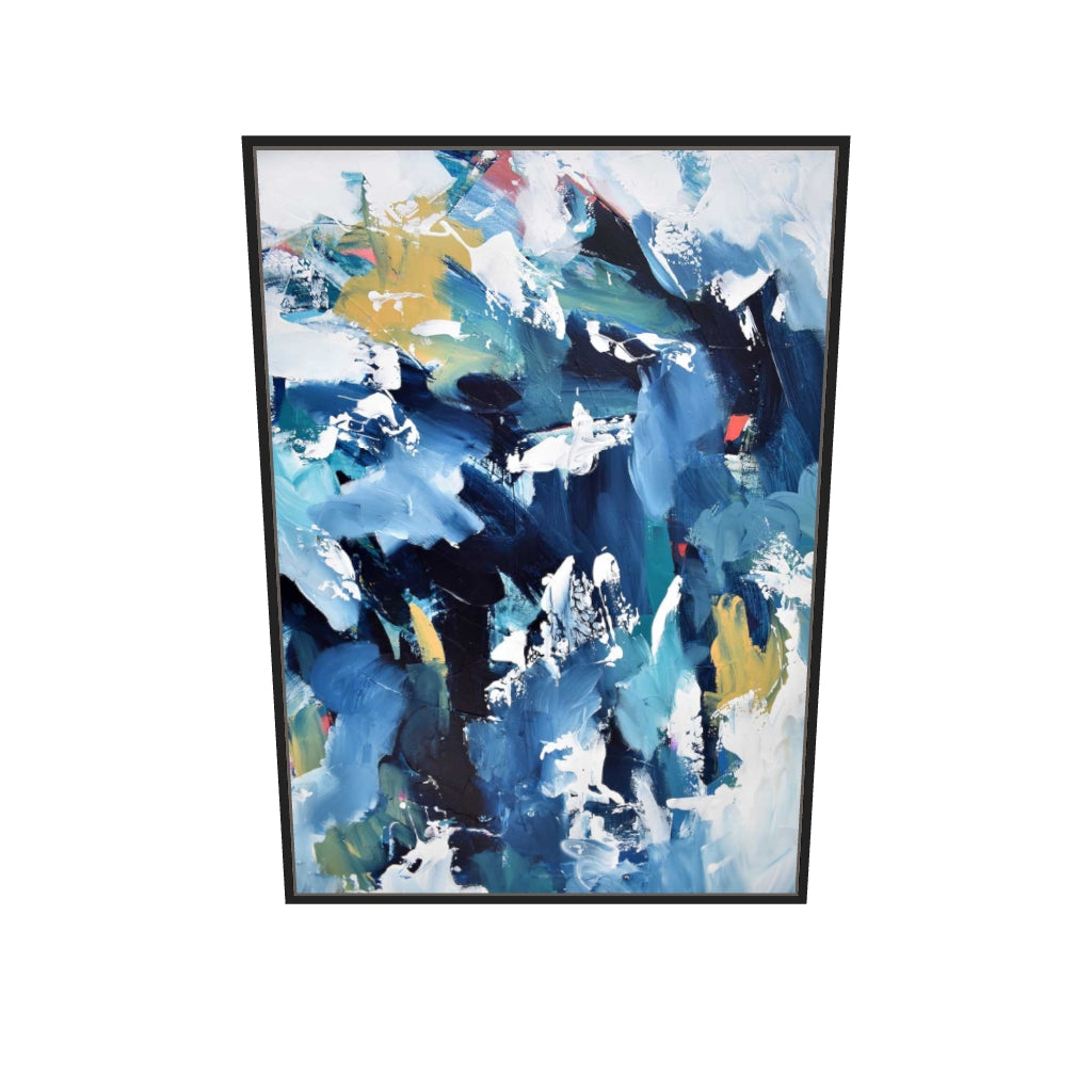 [ah-ar-v1:811a938185ba75246fbdce9f] Abstract 203 Canvas Art — 70 x 100 cm, black frame (AR scale)