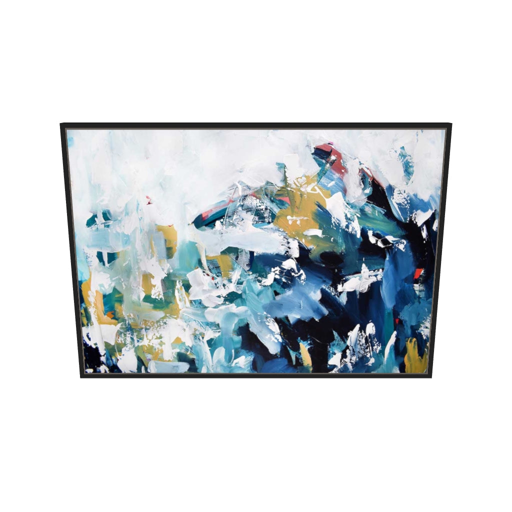 [ah-ar-v1:60b91682f22238f9bbbe32ca] Abstract 204 Canvas Art — 70 x 100 cm, black frame (AR scale)
