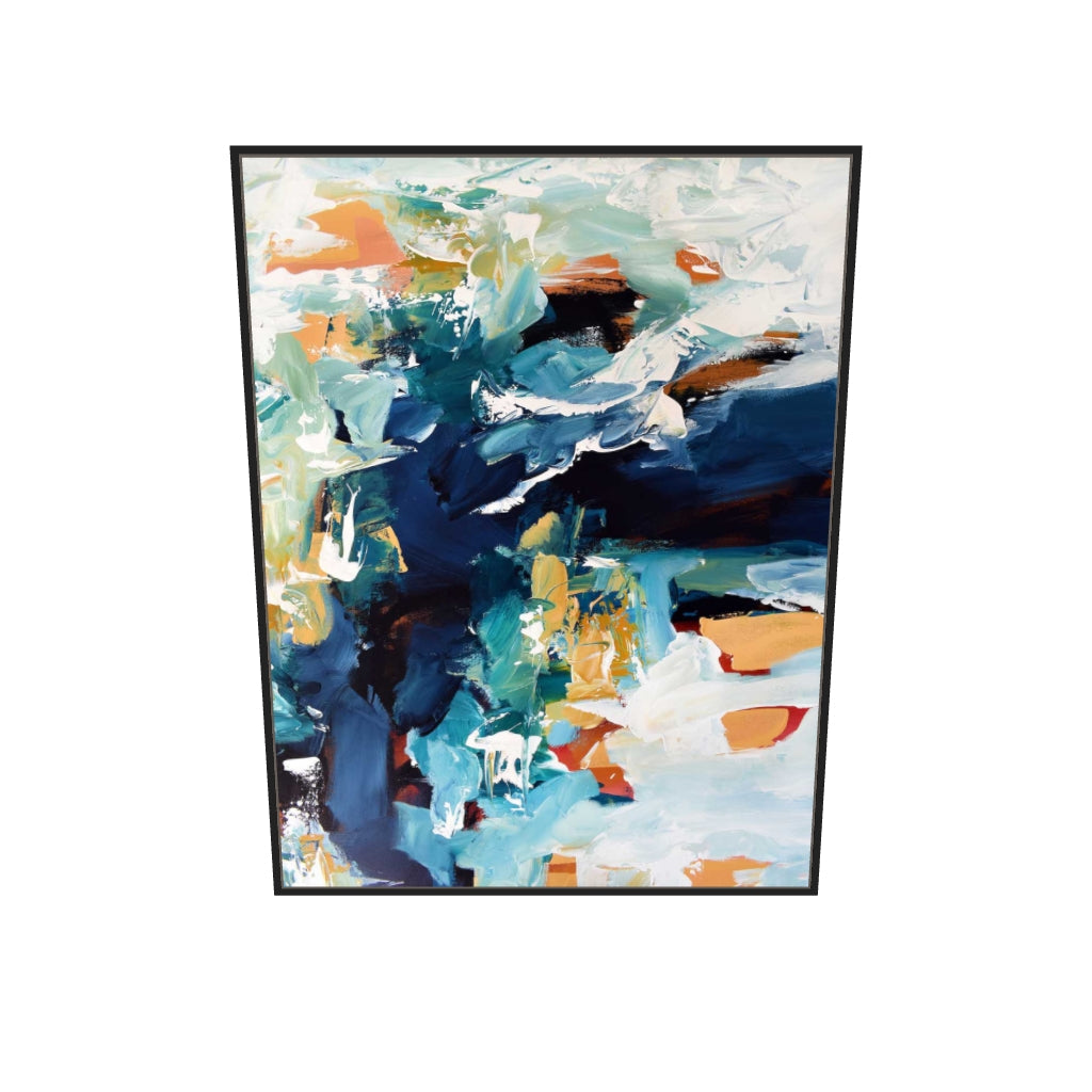 [ah-ar-v1:211ce03fc20d0b2c65f7e8a3] Abstract 216 Canvas Art — 90 x 120 cm, black frame (AR scale)