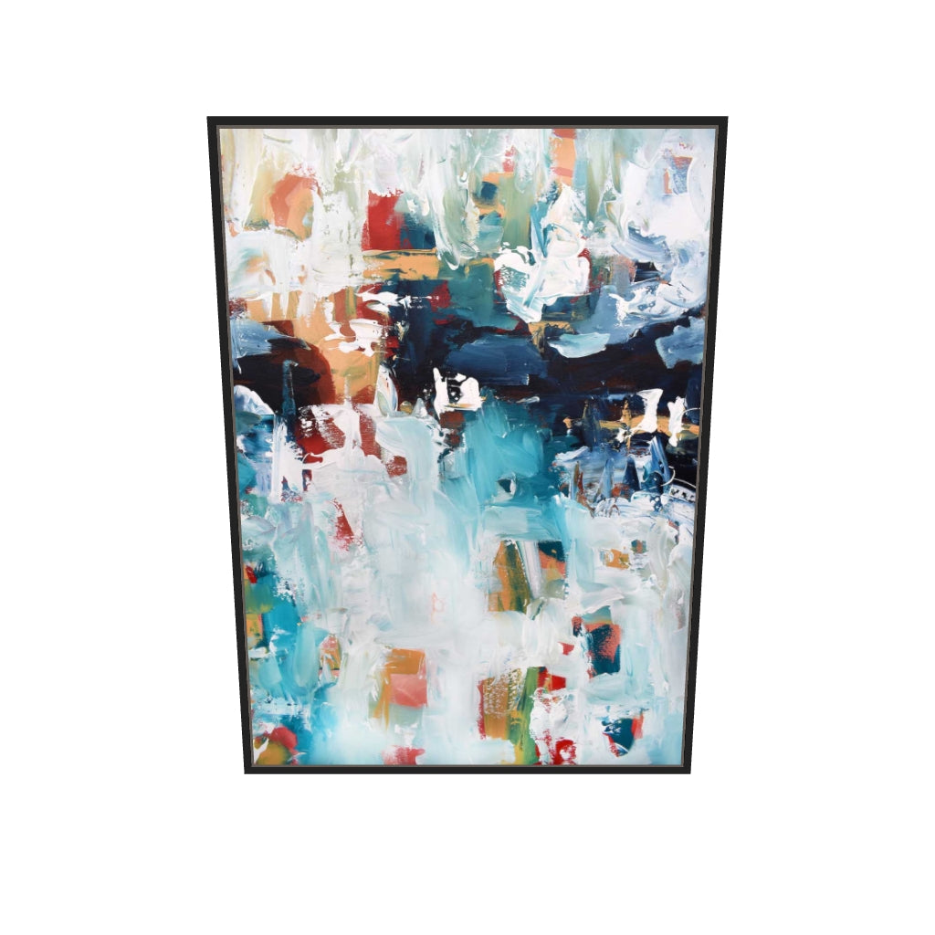 [ah-ar-v1:807cf8f6a350685c4795ea34] Abstract 217 Canvas Art — 70 x 100 cm, black frame (AR scale)