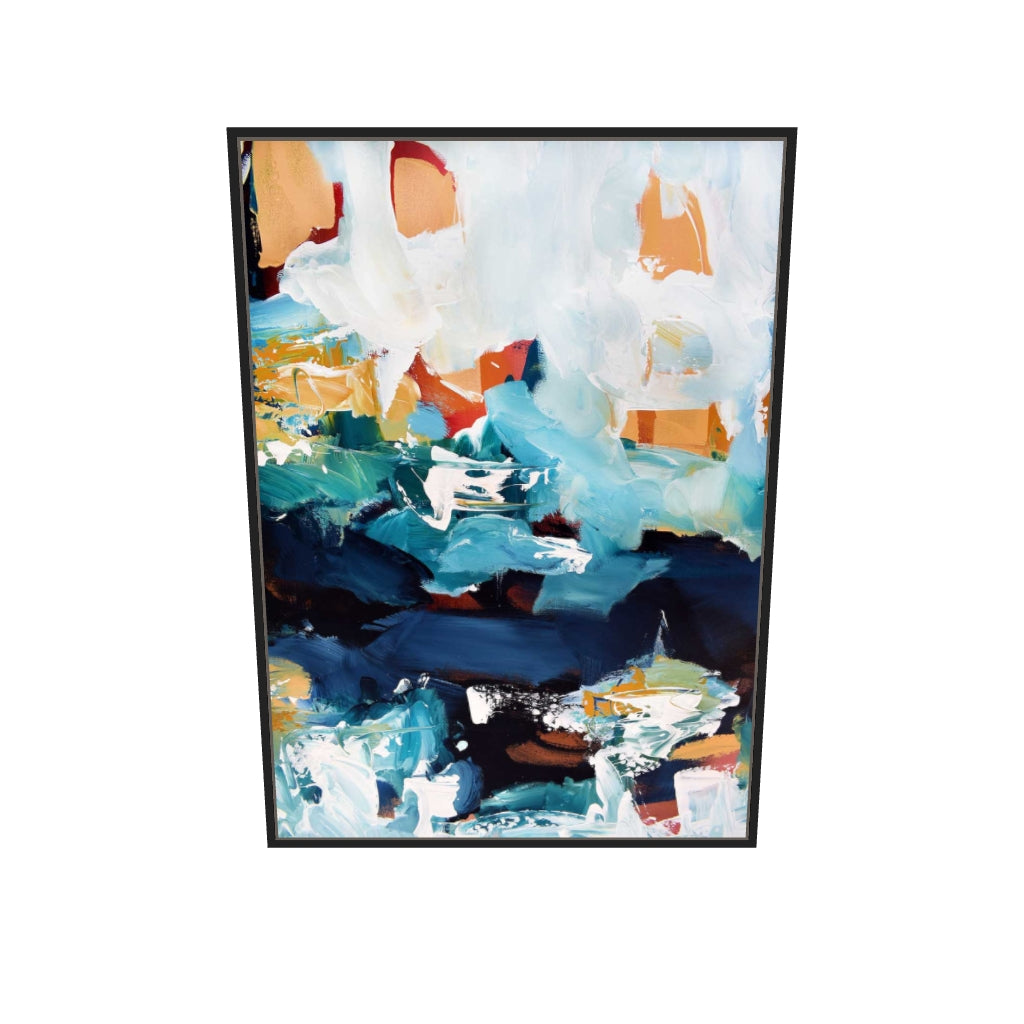 [ah-ar-v1:ab44ca6297908ae372a168de] Abstract 227 Canvas Art — 70 x 100 cm, black frame (AR scale)