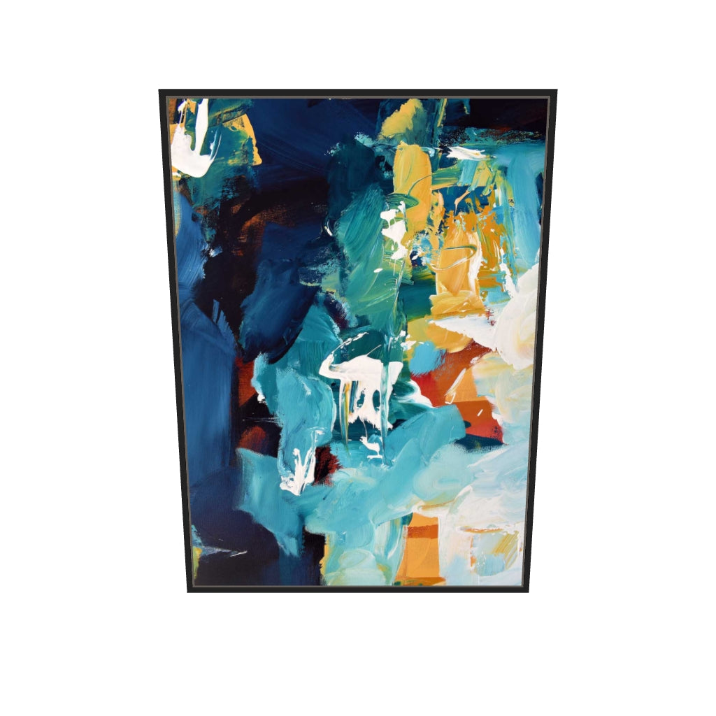 [ah-ar-v1:923d6a2e50bbd5d89e98ea3c] Abstract 266 Canvas Art — 70 x 100 cm, black frame (AR scale)