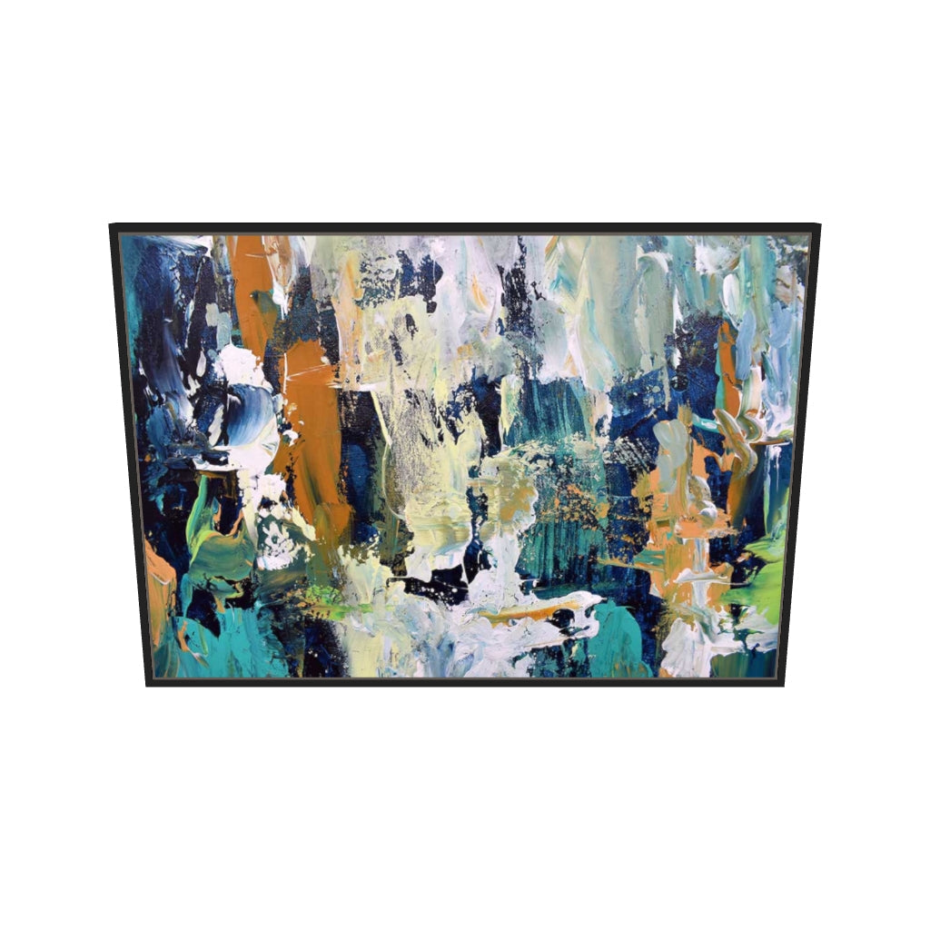 [ah-ar-v1:7c2a4efb256f56f1d055ee60] Abstract 284 Canvas Art — 70 x 100 cm, black frame (AR scale)