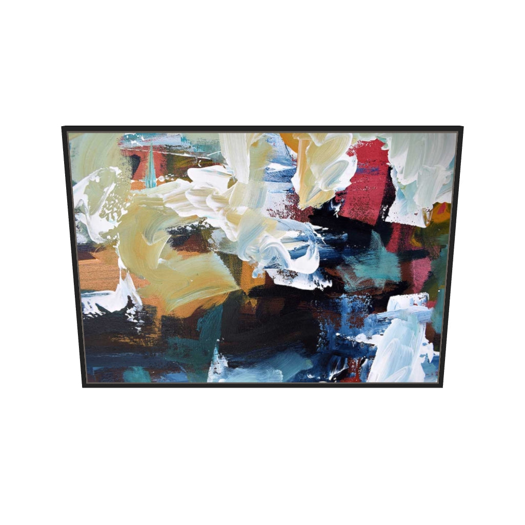 [ah-ar-v1:55105e854a04bcc9bbf71f51] Abstract 298 Canvas Art — 70 x 100 cm, black frame (AR scale)