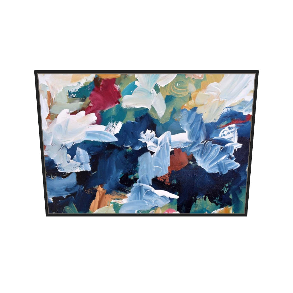 [ah-ar-v1:0a4cf138fb1071547a5eff8e] Abstract 309 Canvas Art — 70 x 100 cm, black frame (AR scale)