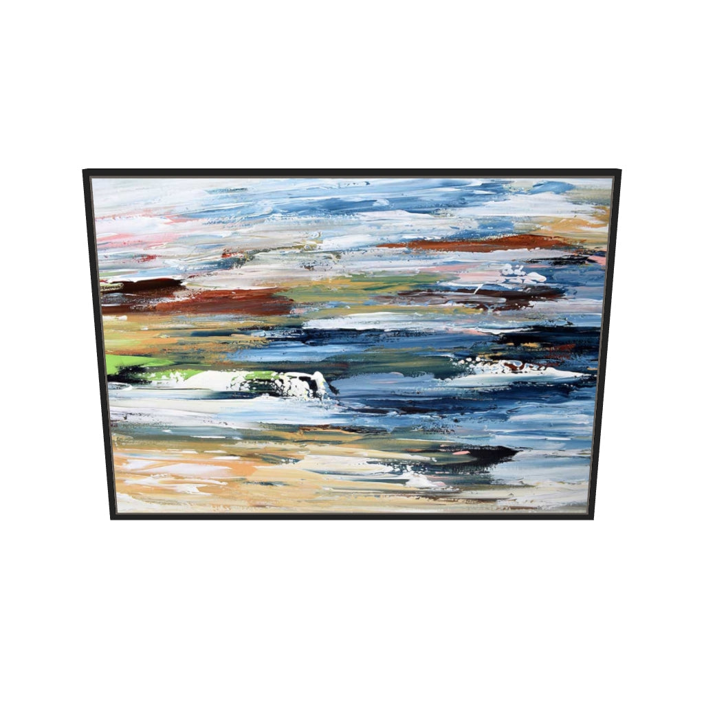 [ah-ar-v1:8fa9771f2f1f7427dde1130c] Abstract 334 Canvas Art — 70 x 100 cm, black frame (AR scale)