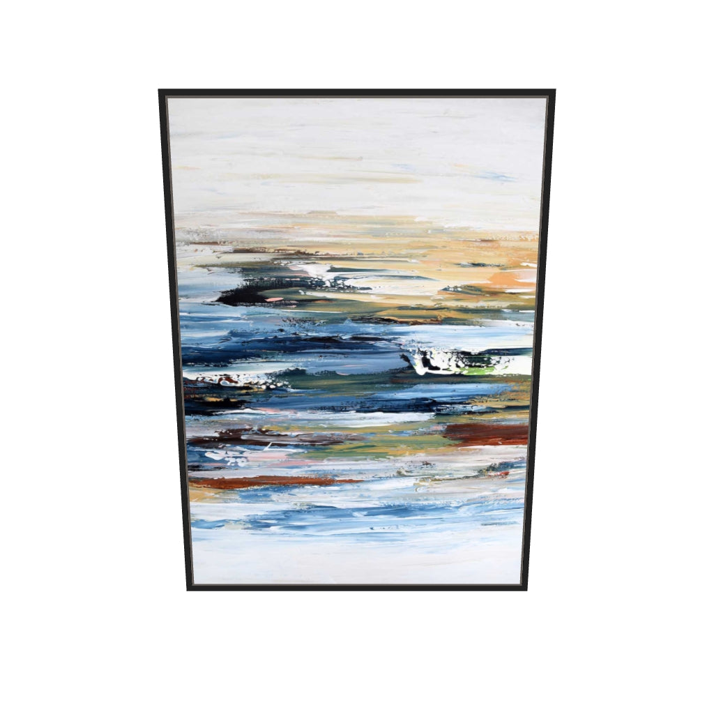 [ah-ar-v1:fc30cb8fee8dcab42060d6df] Abstract 336 Canvas Art — 70 x 100 cm, black frame (AR scale)