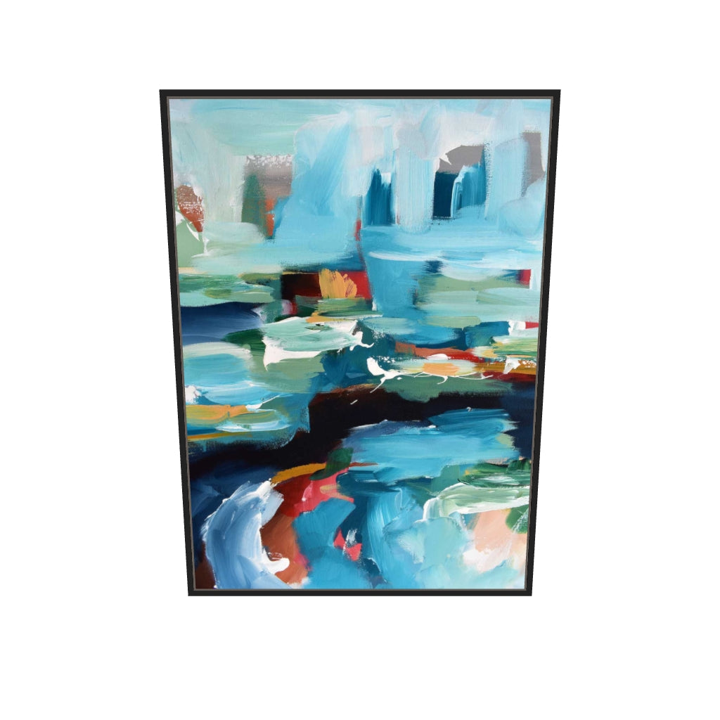[ah-ar-v1:4dddb2178ba4b66af08385a5] Abstract 353 Canvas Art — 70 x 100 cm, black frame (AR scale)