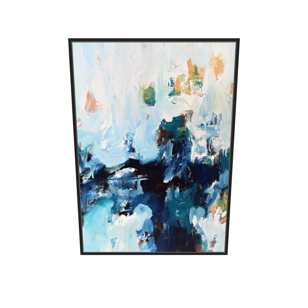 [ah-ar-v1:fb7381d1f67b6afec605393d] Abstract 384 Canvas Art — 70 x 100 cm, black frame (AR scale)
