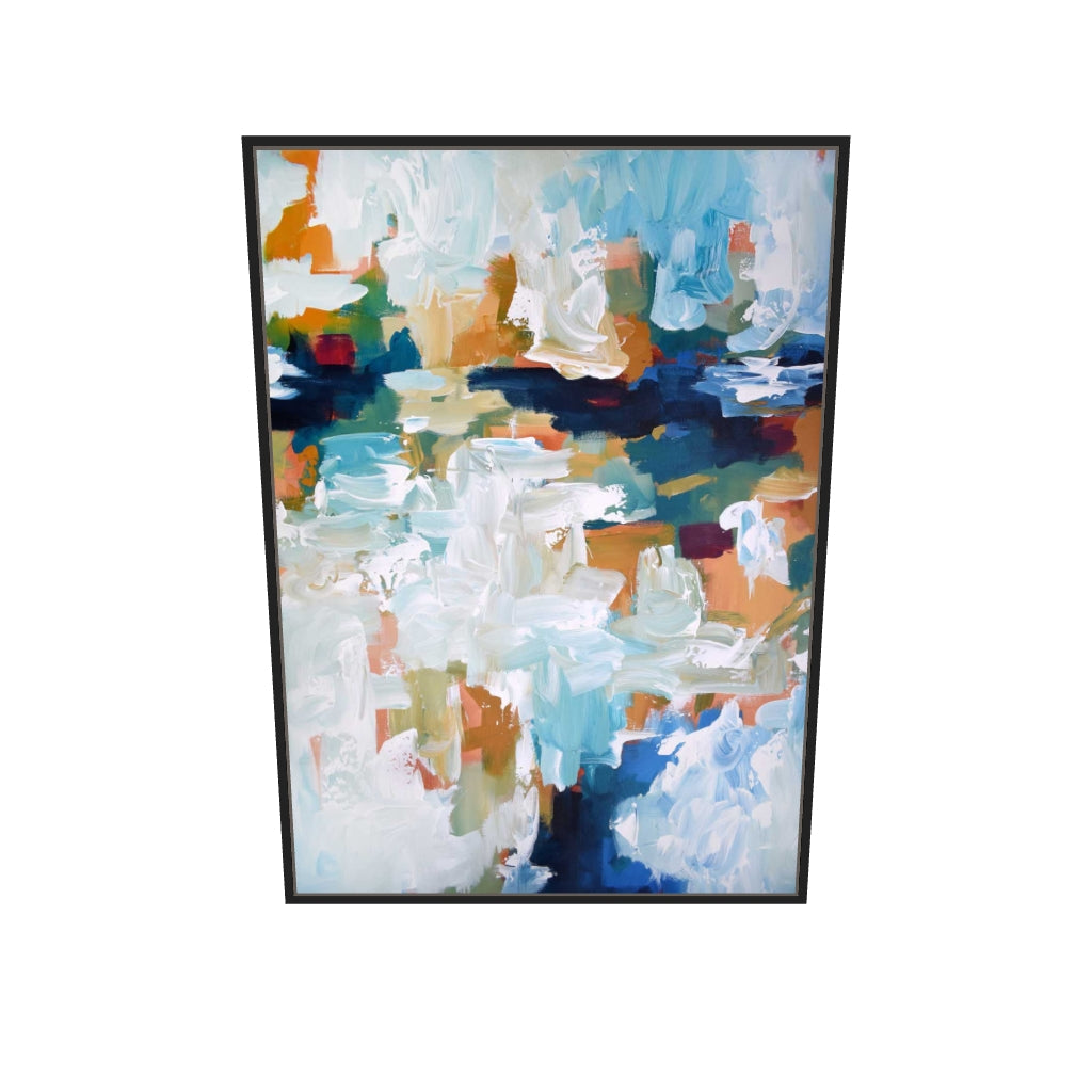 [ah-ar-v1:0226968da97edc5762bae3d4] Abstract 409 Canvas Art — 70 x 100 cm, black frame (AR scale)