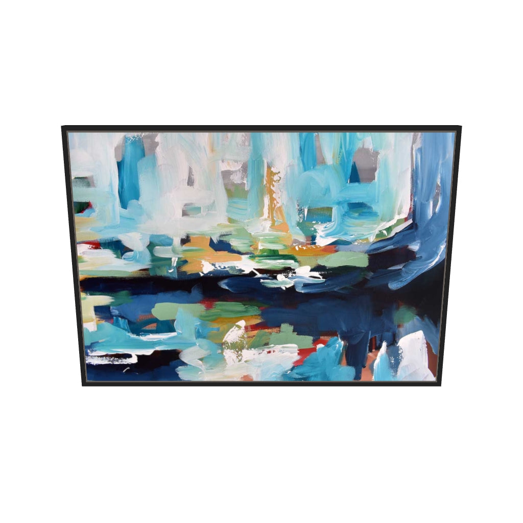 [ah-ar-v1:4eeaf2001738b0e2a395bbeb] Abstract 357 Canvas Art — 70 x 100 cm, black frame (AR scale)