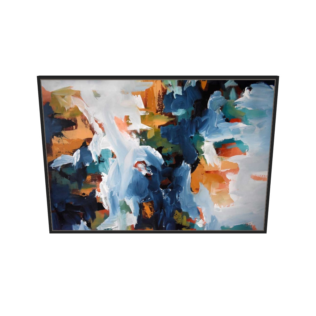 [ah-ar-v1:aada72a0ee416e8aefc8c2c1] Abstract 400 Canvas Art — 70 x 100 cm, black frame (AR scale)